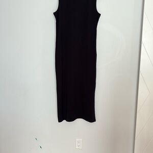 Liz Claiborne Black Sheath Midi Dress Mock Neck